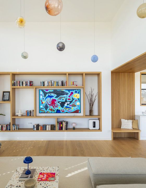 Wohnzimmer Regalwand Innenarchitektur Berlin