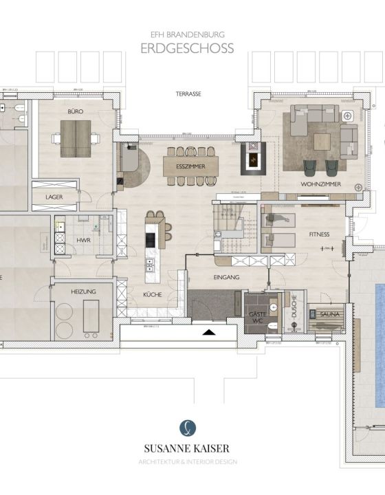 Grundriss Erdgeschoss Susanne Kaiser Innenarchitektur