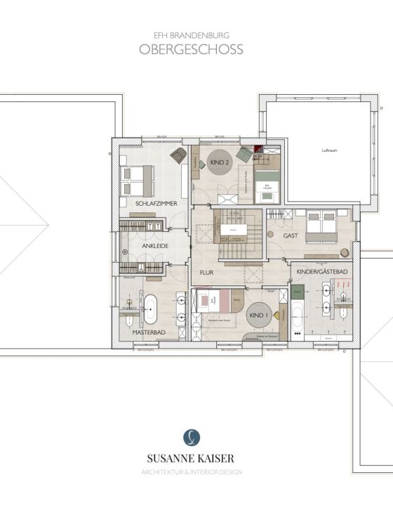 Grundriss vom Obergeschoss Einfamilienhaus