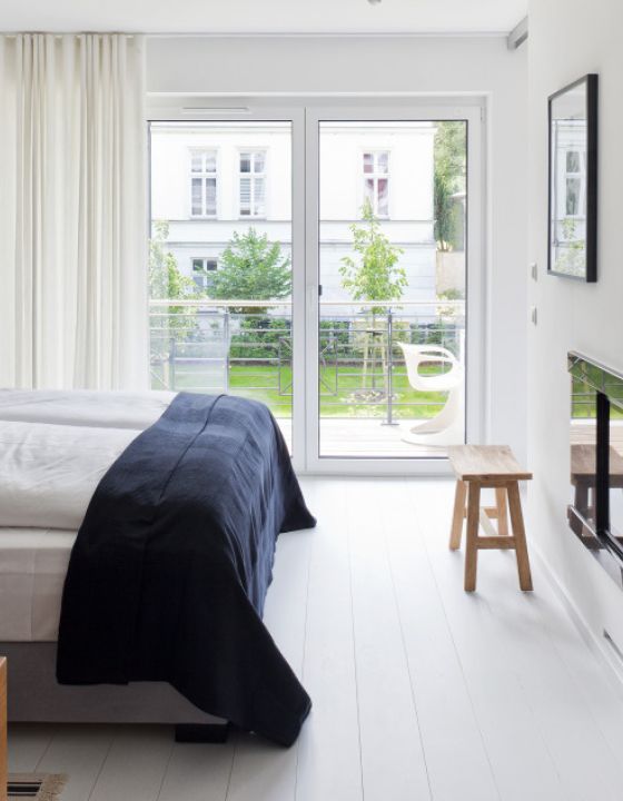 Ferienwohnung mit Kamin und Badewanne im Schlafzimmer
