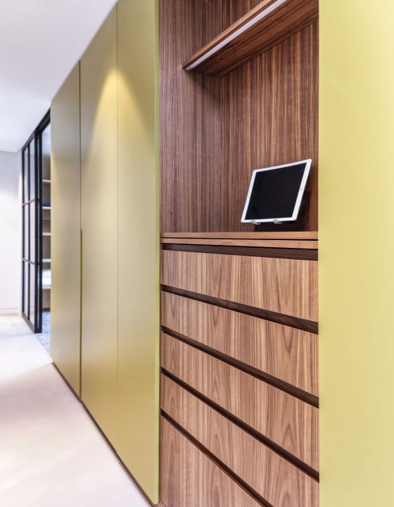 Flur Schrank Olive mit Schiebetür Metall